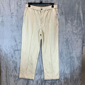 Mode of One Men's Pants L Ivory Pockets Relaxed Fit‎ Comfortable Straight Leg